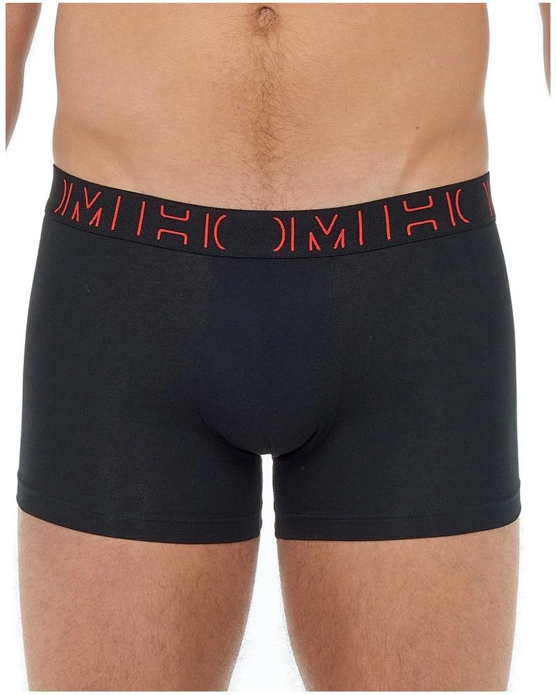 Boxer HOM Hiro Lot De 3 (Noir/Noir Imprimé/Rouge) 4 Boxer HOM Hiro Lot De 3 (Noir/Noir Imprimé/Rouge) – Image 2
