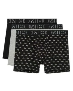 Boxer HOM Rayan Lot De 3 (Noir/Noir Imprimé/Grey)