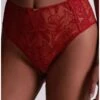 Culotte Haute Aubade Coeur à Corps (Rouge Rebelle) 1 Culotte Haute Aubade Coeur à Corps (Rouge Rebelle) -Aubade Lingerie Boutique culotte haute aubade coeur a corps rouge rebelle