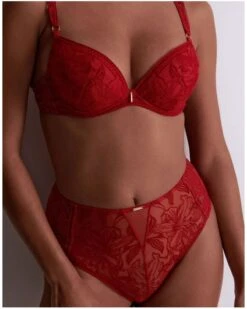 Culotte Haute Aubade Coeur à Corps (Rouge Rebelle) -Aubade Lingerie Boutique culotte haute aubade coeur a corps rouge rebelle 2