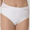 Culotte Maxi Taille Haute Triumph Modern Lace+Cotton (Blanc) -Aubade Lingerie Boutique culotte maxi taille haute triumph modern lacecotton blanc