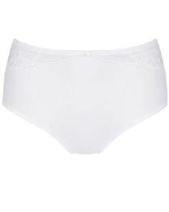 Culotte Maxi Taille Haute Triumph Modern Lace+Cotton (Blanc) -Aubade Lingerie Boutique culotte maxi taille haute triumph modern lacecotton blanc 2