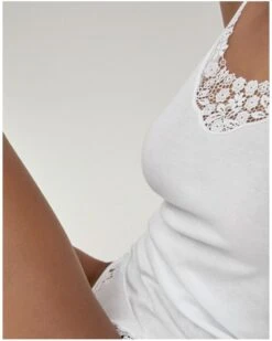 Débardeur Bretelles Spaghettis Calida Feminin Sense 100% Coton (Blanc) -Aubade Lingerie Boutique debardeur bretelles spaghettis calida feminin sense 100 coton blanc 3