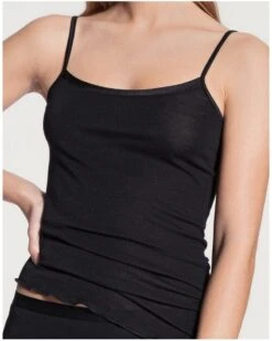 Débardeur Bretelles Spaghettis Calida True Confidence Laine & Soie (Noir)