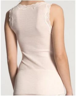 Débardeur Calida Richesse Lace Laine & Soie (Light Ivory) -Aubade Lingerie Boutique debardeur calida richesse lace laine soie light ivory 2