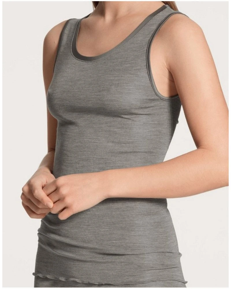 Débardeur Calida True Confidence Laine & Soie (Platin Melé) 3 Débardeur Calida True Confidence Laine & Soie (Platin Melé)