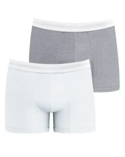 Lot De 2 Boxers Eminence Tailor (Blanc/gris Chiné) -Aubade Lingerie Boutique lot de 2 boxers eminence tailor blancgris chine 1