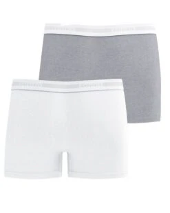 Lot De 2 Boxers Eminence Tailor (Blanc/gris Chiné) -Aubade Lingerie Boutique lot de 2 boxers eminence tailor blancgris chine 3