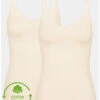 Lot De 2 Débardeurs Bretelles Spaghettis Sloggi GO (Coton Bio) Poudré -Aubade Lingerie Boutique lot de 2 debardeurs bretelles spaghettis sloggi go coton bio poudre