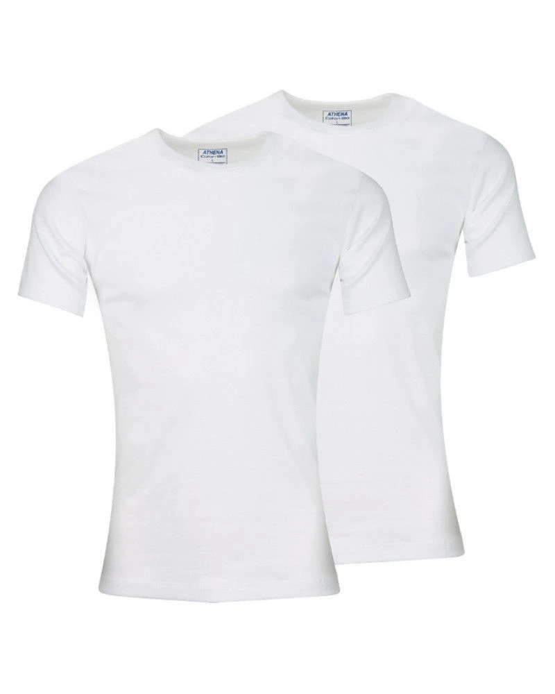 Lot De 2 T-shirts Col Rond Athena 100% Coton Bio (Blanc) 5 Lot De 2 T-shirts Col Rond Athena 100% Coton Bio (Blanc) – Image 3