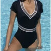 Maillot De Bain Une Pièce Nageur Sporty Energie Nautique (Encre Nautique)
