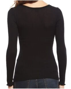 Maillot De Corps Col Rond Laine & Soie Oscalito 3446R (Noir) -Aubade Lingerie Boutique maillot de corps col rond laine soie oscalito 3446r noir 1