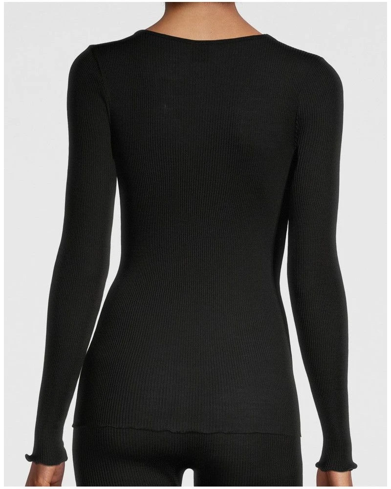 Maillot De Corps Col V Oscalito 3486 Laine Et Soie (Noir) 4 Maillot De Corps Col V Oscalito 3486 Laine Et Soie (Noir) – Image 2