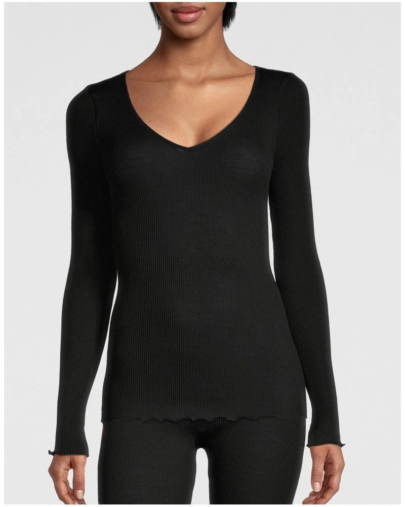 Maillot De Corps Col V Oscalito 3486 Laine Et Soie (Noir) 3 Maillot De Corps Col V Oscalito 3486 Laine Et Soie (Noir)