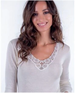 Moretta Maillot De Corps Manches Longues Laine & Soie