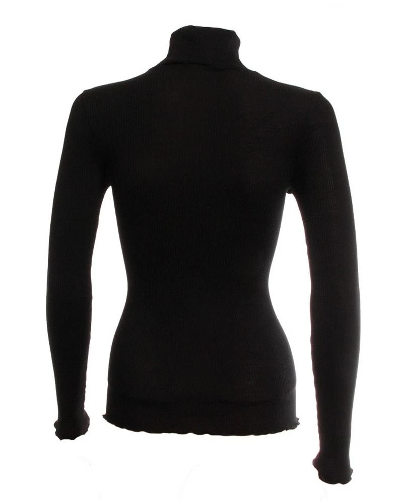 Pull Col Cheminée Laine & Soie Oscalito 3429 (Noir) 7 Pull Col Cheminée Laine & Soie Oscalito 3429 (Noir) – Image 5