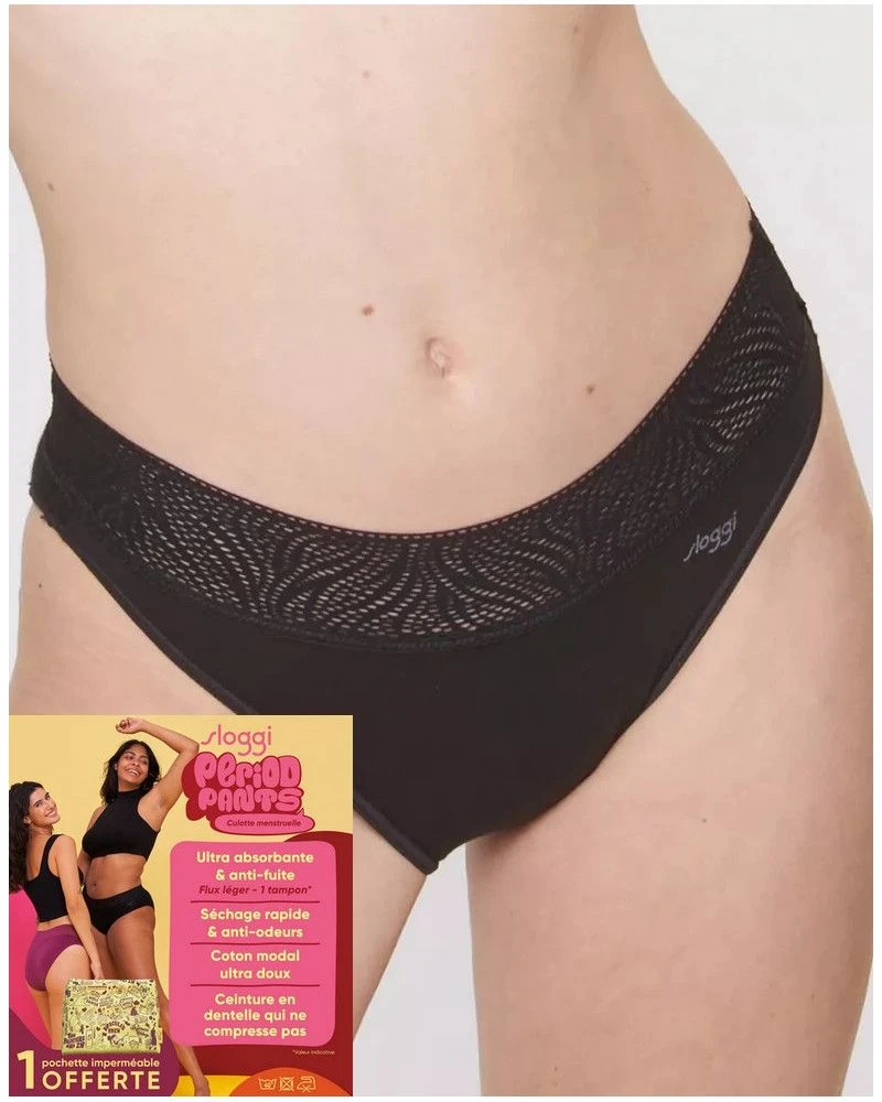 Slip Tai Menstruel Light Sloggi Period Pants (Noir) 3 Slip Tai Menstruel Light Sloggi Period Pants (Noir)