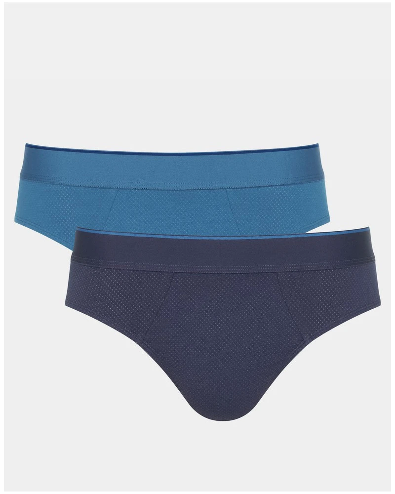 Slips Sloggi For Men EVER Airy (Lot De 2) (Blue-Dark Combination) 3 Slips Sloggi For Men EVER Airy (Lot De 2) (Blue-Dark Combination)