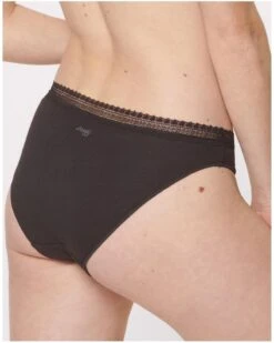 Slips Tai (Lot De 2) Coton Bio Sloggi GO Ribbed (Noir) -Aubade Lingerie Boutique slips tai lot de 2 coton bio sloggi go ribbed noir 2