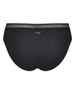 Slips Tai (Lot De 2) Coton Bio Sloggi GO Ribbed (Noir) -Aubade Lingerie Boutique slips tai lot de 2 coton bio sloggi go ribbed noir 5