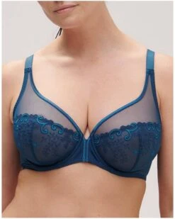 Simone Perele Soutien-gorge Décolleté Plongeant Simone Pérèle Délice (Bleu Prestige) -Aubade Lingerie Boutique soutien gorge decollete plongeant simone perele delice bleu prestige 3