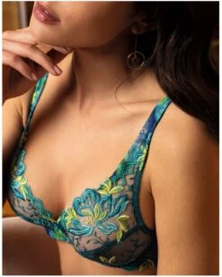 Soutien-gorge Glamour Lise Charmel Grâce Aquatique (Floral Aqua) -Aubade Lingerie Boutique soutien gorge glamour lise charmel grace aquatique floral aqua 3