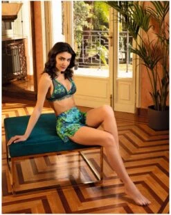 Soutien-gorge Triangle Lise Charmel Grâce Aquatique (Floral Aqua) -Aubade Lingerie Boutique soutien gorge triangle lise charmel grace aquatique floral aqua 3
