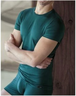 T-Shirt Col Rond HOM Tencel Soft (Vert) -Aubade Lingerie Boutique t shirt col rond hom tencel soft vert 1