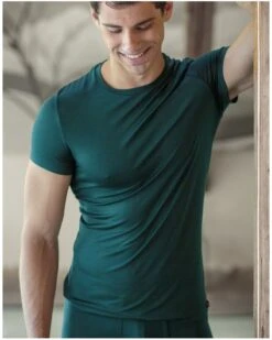 T-Shirt Col Rond HOM Tencel Soft (Vert) -Aubade Lingerie Boutique t shirt col rond hom tencel soft vert 2