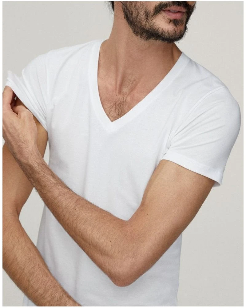 T-shirt Col V Calida Evolution (Blanc) 4 T-shirt Col V Calida Evolution (Blanc) – Image 2