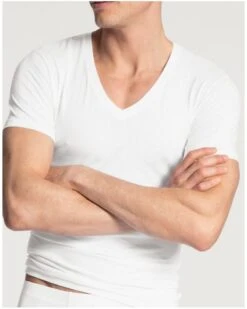 T-shirt Col V Calida Evolution (Blanc)