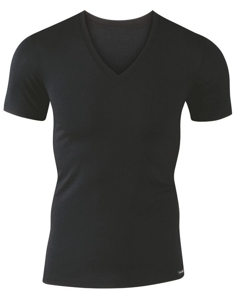 T-shirt Col V Calida Evolution (Noir) 5 T-shirt Col V Calida Evolution (Noir) – Image 3