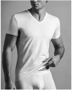 T-shirt Col V HOM Classic Modal (Blanc)