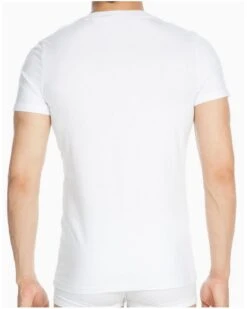 T-shirt Col V HOM Classic Modal (Blanc) -Aubade Lingerie Boutique t shirt col v hom classic modal blanc 3