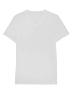 T-shirt Col V HOM Tencel Soft (Blanc) -Aubade Lingerie Boutique t shirt col v hom tencel soft blanc 2