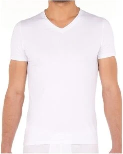T-shirt Col V HOM Tencel Soft (Blanc)