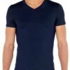 T-shirt Col V HOM Tencel Soft (Marine) -Aubade Lingerie Boutique t shirt col v hom tencel soft marine