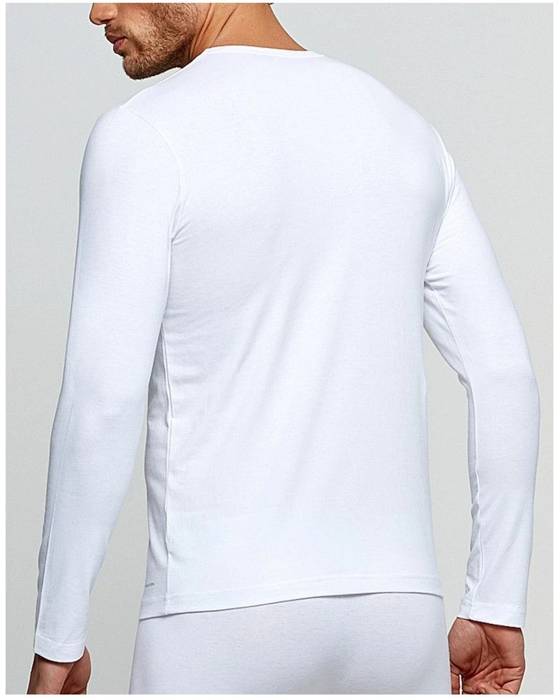 T-shirt Doux Manches Longues Col Rond Impetus (Blanc) 4 T-shirt Doux Manches Longues Col Rond Impetus (Blanc) – Image 2