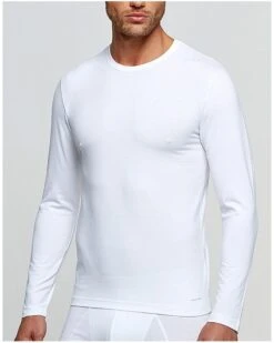 T-shirt Doux Manches Longues Col Rond Impetus (Blanc)