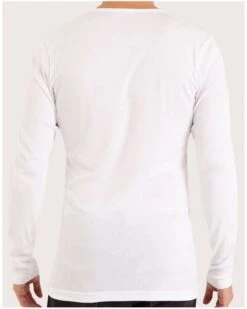 T-shirt Manche Longue Col V Éminence 100 % Coton Premium (Blanc) -Aubade Lingerie Boutique t shirt manche longue col v eminence 100 coton premium blanc 2