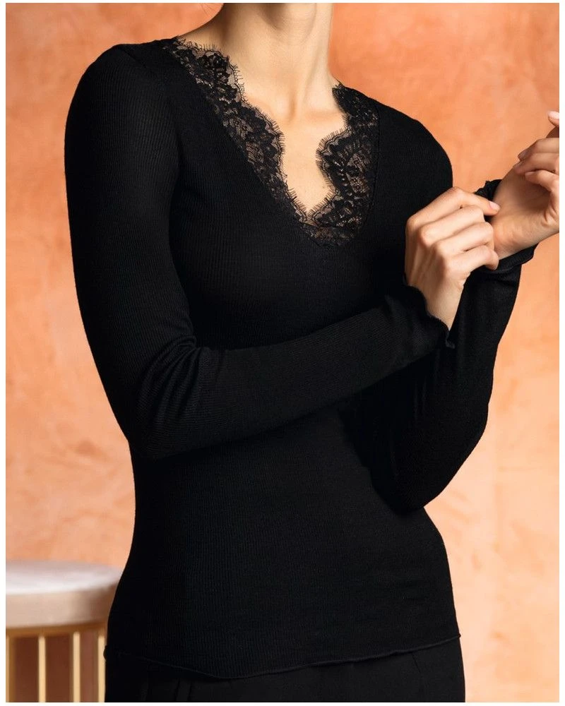 Tee-shirt Manches Longues Bien-être Lise Charmel Plaisir Caresse (Noir) 3 Tee-shirt Manches Longues Bien-être Lise Charmel Plaisir Caresse (Noir)