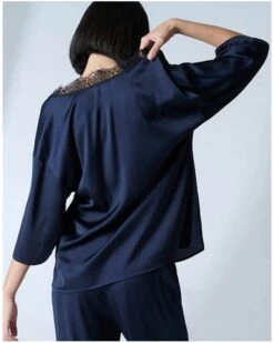 Simone Perele Top Manches 3/4 Simone Pérèle Satin Secrets (Pleine Lune) -Aubade Lingerie Boutique top manches 34 simone perele satin secrets pleine lune 2