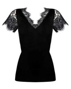 Top Manches Courtes Bien-être Lise Charmel Plaisir Caresse (Noir) -Aubade Lingerie Boutique top manches courtes bien etre lise charmel plaisir caresse noir 2