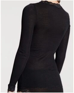 Top Manches Longues Calida Richesse Lace Laine & Soie (Noir) -Aubade Lingerie Boutique top manches longues calida richesse lace laine soie noir 2