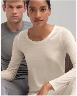 Top Manches Longues Calida True Confidence Laine & Soie (Light Ivory) -Aubade Lingerie Boutique top manches longues calida true confidence laine soie light ivory 4