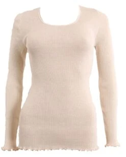 Top Moretta Manches Longues Laine & Soie Naturel